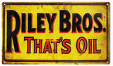 Vintage Riley Bros Motor Oil Sign 8x14
