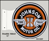 Johnson Motor Oil Flange Sign 15x171/2