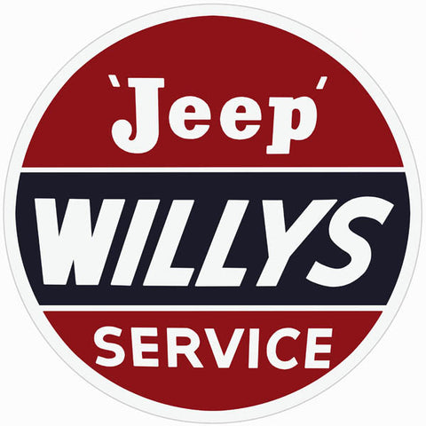 Willys Jeep Service Sign 18 Round