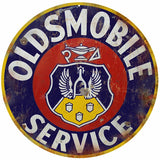 Vintage Oldsmobile Sevice Sign 18 Round