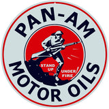 Pan Am Motor Oils Sign 14 Round