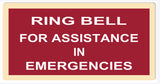 Ring Bell In Emergency Sign 6x12