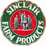 Vintage Sinclair Farm Products Sign 14 Round