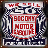 Vintage Socony Motor Gasoline Sign 12x12