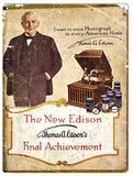 Vintage Thomas Edison Phonograph Sign 9x12
