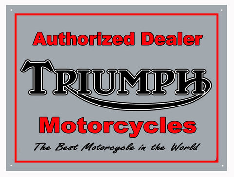 Authorized Triumph Motorcycle Metal Sign