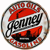Vintage Jenney Gasoline Sign 18 Round
