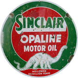Vintage Sinclair Motor Oil Sign 14 Round