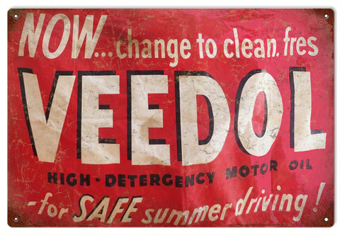 Vintage Veedol Motor Oil Metal Sign
