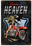 Vintage Flying To Heaven Motorcycle Pin Up Girl