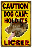 Vintage Caution Dog Sign