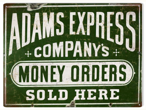 Vintage Adams Express Money Orders Sign 9x12