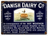 Vintage Danish Dairy Co. Sign 9x12