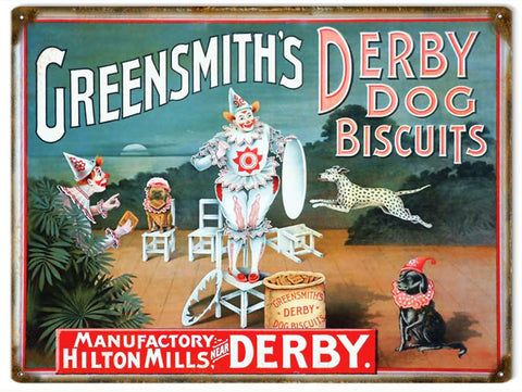 Vintage Greensmiths Dog Biscuits Sign 9x12