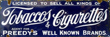 Vintage Tobaccos And Cigarettes Sign 6x18