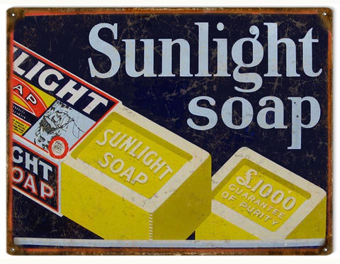 Vintage Sunlight Soap Sign 9x12