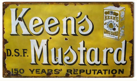 Vintage Keens Mustard Sign 8x14
