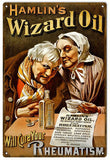 Vintage Hamlins Wizard Oil Sign