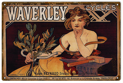 Vintage Waverley Bicycle Metal Sign