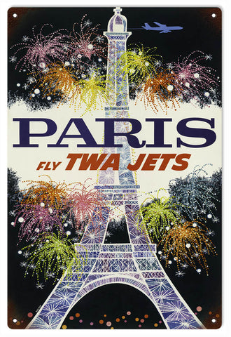 Vintage TWA Airlines Metal Sign