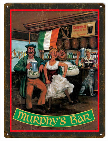 Vintage Murphys Irish Bar Sign 9x12