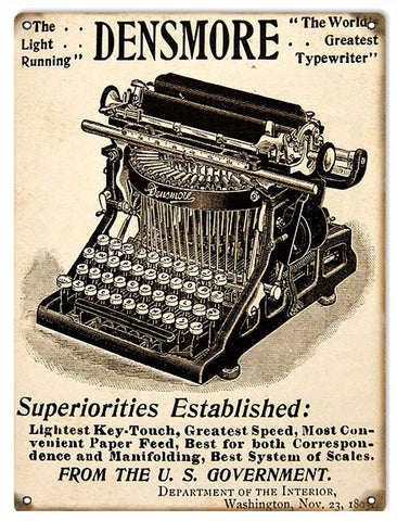 Vintage Densmore Typewriter 9x12