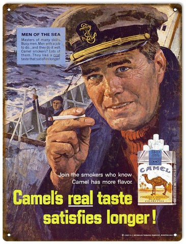 Vintage Camels Cigarette Sign 9x12