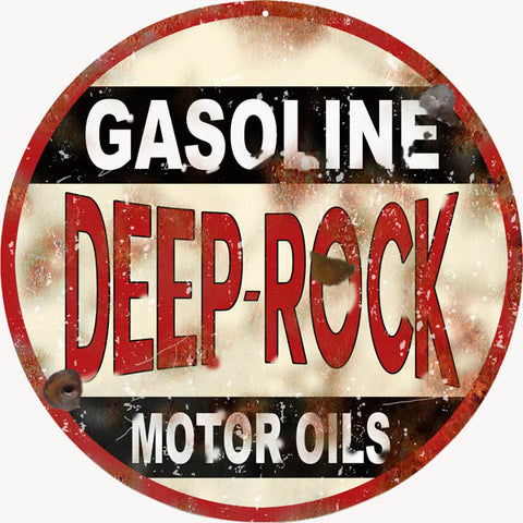 Vintage Deep Rock Gasoline Sign 14 Round