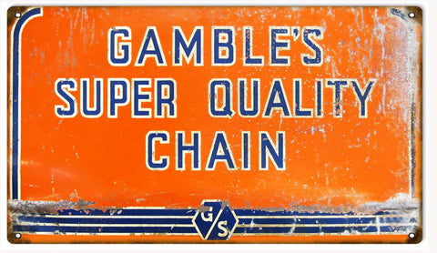 Vintage Gambles Quality Sign 8x14