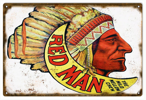 Vintage Red Man Tobacco Sign