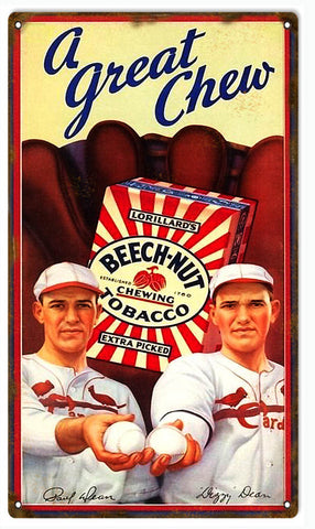 Vintage Beech Nut Tobacco Sign 8x14