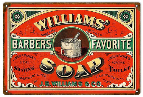 Vintage Williams Soap Metal Sign