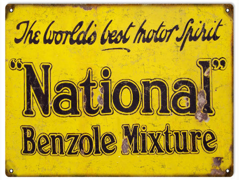 Vintage National Motor Oil Sign 9x12