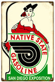 Vintage Native State Gasoline Sign