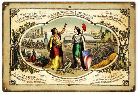 Vintage Union Pacific Railroad Metal Sign