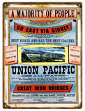 Vintage Union Pacific Railway Sign 9x12