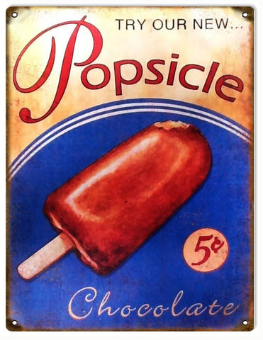 Vintage Popsicle Sign 9x12