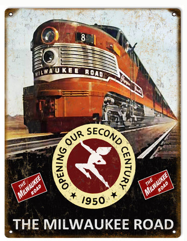 Vintage Milwaukee Railway Sign 9x12