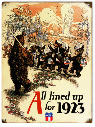 Vintage Union Pacific Railroad Metal Sign