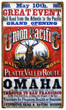 Vintage Union Pacific Railroad Sign 8x14