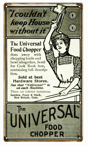 Vintage Universal Food Chopper Sign 8x14