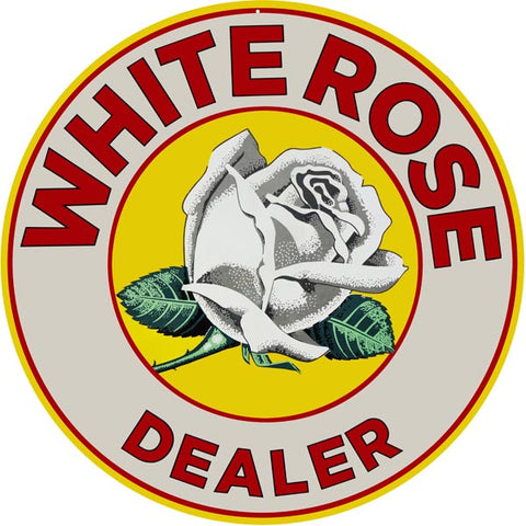 White Rose Dealer Metal Sign
