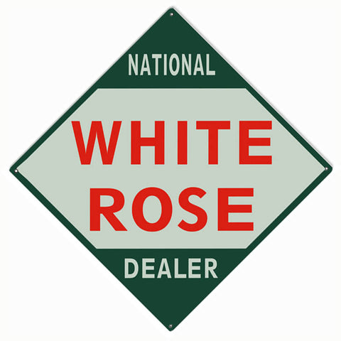 White Rose Dealer Metal Sign