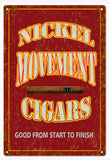Vintage Nickel Movement Cigars Sign