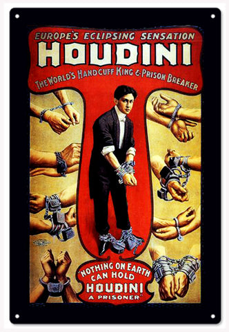 Harry Houdini Poster turned into a 12x18 sign