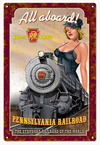 All Aboard K4 Pennsylvania Railroad Sign 16x24