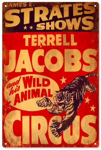 James E Strates circus sign