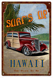 Surfs Up Hawaii Sign with Woody 12x18