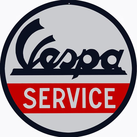 Vespa Service Sign 14 Round
