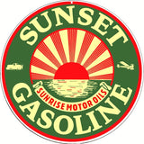 Sunset Gasoline Sign 14 Round